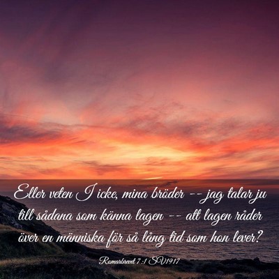 Picture 03 - Romarbrevet 7:1 SV1917 - Eller veten I icke, mina bröder -- jag talar ju - Bible Verse Picture