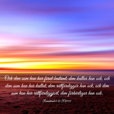 Picture 03 - Romarbrevet 8:30 SV1917 - Och dem som han har förut bestämt, dem kallar - Bible Verse Picture