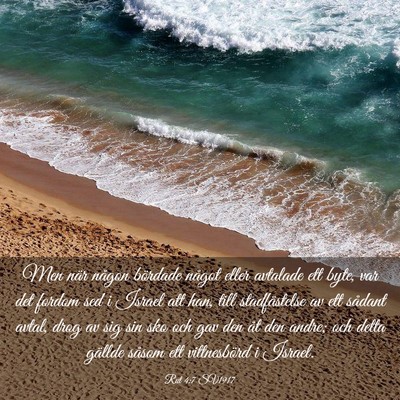 Picture 03 - Rut 4:7 SV1917 - Men när någon bördade något eller avtalade - Bible Verse Picture