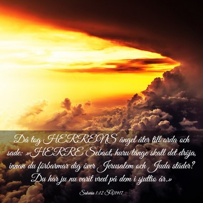 Picture 03 - Sakaria 1:12 SV1917 - Då tog HERRENS ängel åter till orda och sade: - Bible Verse Picture