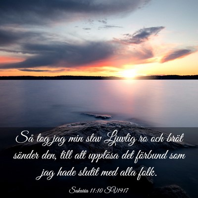 Picture 03 - Sakaria 11:10 SV1917 - Så tog jag min stav Ljuvlig ro och bröt sönder - Bible Verse Picture