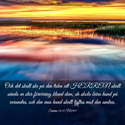 Picture 03 - Sakaria 14:13 SV1917 - Och det skall ske på den tiden att HERREN skall - Bible Verse Picture