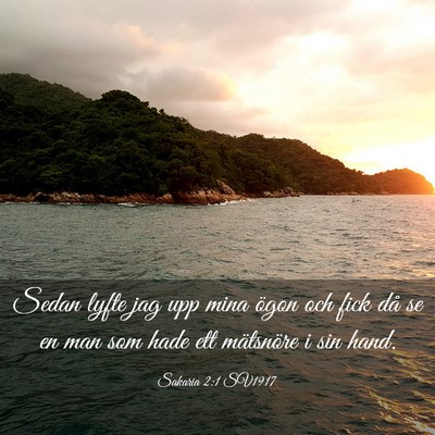 Picture 03 - Sakaria 2:1 SV1917 - Sedan lyfte jag upp mina ögon och fick då se en - Bible Verse Picture