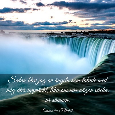 Picture 03 - Sakaria 4:1 SV1917 - Sedan blev jag av ängeln som talade med mig - Bible Verse Picture