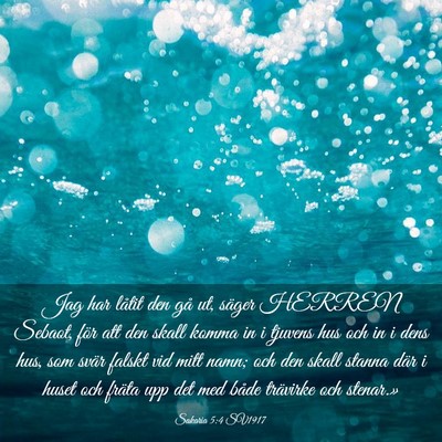 Picture 03 - Sakaria 5:4 SV1917 - Jag har låtit den gå ut, säger HERREN Sebaot, - Bible Verse Picture