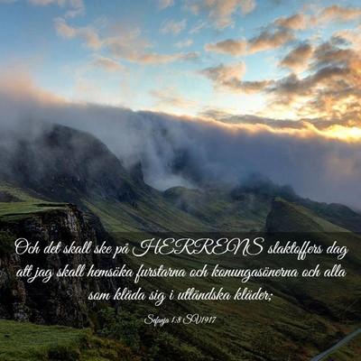 Picture 03 - Sefanja 1:8 SV1917 - Och det skall ske på HERRENS slaktoffers dag att - Bible Verse Picture