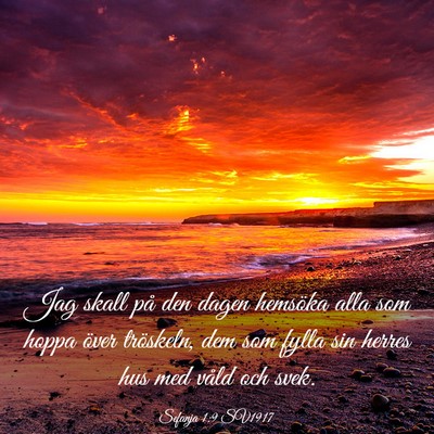 Picture 03 - Sefanja 1:9 SV1917 - Jag skall på den dagen hemsöka alla som hoppa - Bible Verse Picture