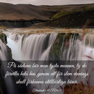 Picture 03 - Titusbrevet 1:11 SV1917 - På sådana bör man tysta munnen, ty de - Bible Verse Picture