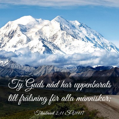 Picture 03 - Titusbrevet 2:11 SV1917 - Ty Guds nåd har uppenbarats till frälsning för - Bible Verse Picture