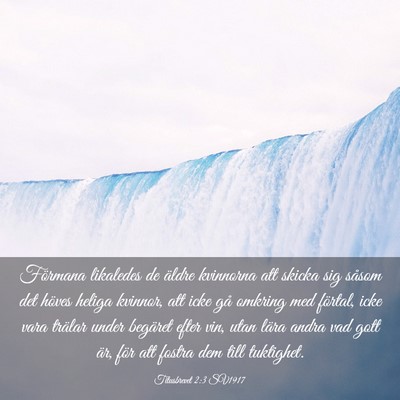 Picture 03 - Titusbrevet 2:3 SV1917 - Förmana likaledes de äldre kvinnorna att skicka - Bible Verse Picture