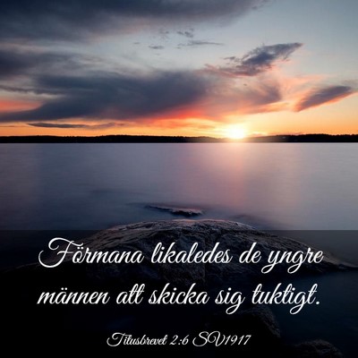 Picture 03 - Titusbrevet 2:6 SV1917 - Förmana likaledes de yngre männen att skicka - Bible Verse Picture