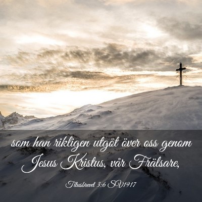 Picture 03 - Titusbrevet 3:6 SV1917 - som han rikligen utgöt över oss genom Jesus - Bible Verse Picture