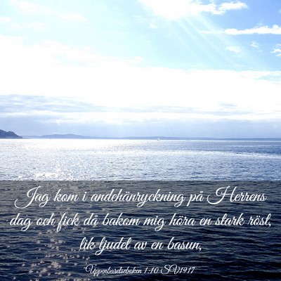 Picture 03 - Uppenbarelseboken 1:10 SV1917 - Jag kom i andehänryckning på Herrens dag och - Bible Verse Picture