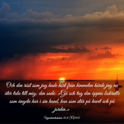 Picture 03 - Uppenbarelseboken 10:8 SV1917 - Och den röst som jag hade hört från himmelen - Bible Verse Picture