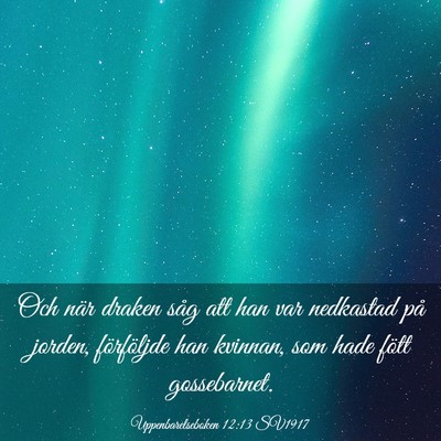 Picture 03 - Uppenbarelseboken 12:13 SV1917 - Och när draken såg att han var nedkastad på - Bible Verse Picture