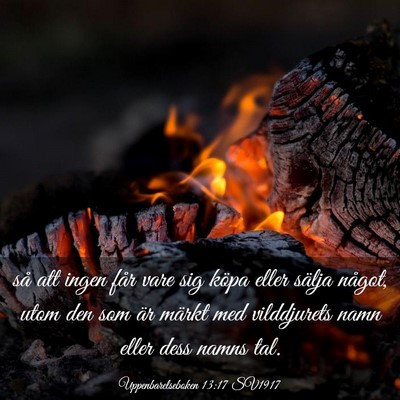 Picture 03 - Uppenbarelseboken 13:17 SV1917 - så att ingen får vare sig köpa eller sälja - Bible Verse Picture