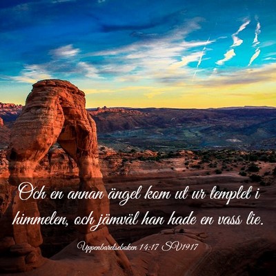 Picture 03 - Uppenbarelseboken 14:17 SV1917 - Och en annan ängel kom ut ur templet i himmelen, - Bible Verse Picture
