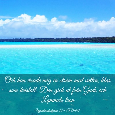 Picture 03 - Uppenbarelseboken 22:1 SV1917 - Och han visade mig en ström med vatten, klar som - Bible Verse Picture
