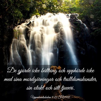 Picture 03 - Uppenbarelseboken 9:21 SV1917 - De gjorde icke bättring och upphörde icke med - Bible Verse Picture