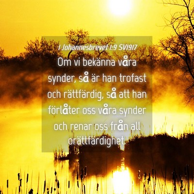 Picture 04 - 1 Johannesbrevet 1:9 SV1917 - Om vi bekänna våra synder, så är han trofast - Bible Verse Picture