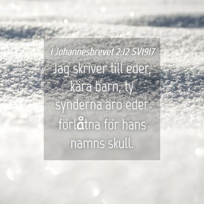 Picture 04 - 1 Johannesbrevet 2:12 SV1917 - Jag skriver till eder, kära barn, ty synderna - Bible Verse Picture