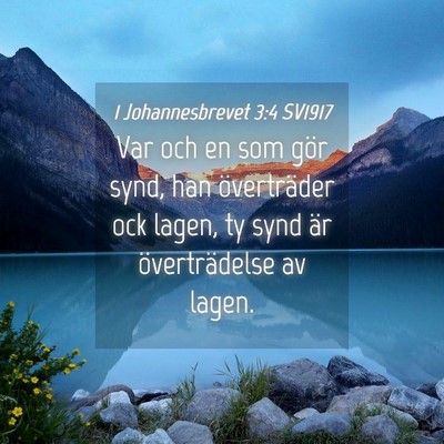 Picture 04 - 1 Johannesbrevet 3:4 SV1917 - Var och en som gör synd, han överträder ock - Bible Verse Picture