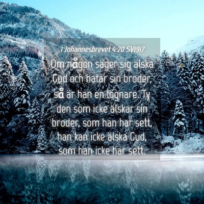 Picture 04 - 1 Johannesbrevet 4:20 SV1917 - Om någon säger sig älska Gud och hatar sin - Bible Verse Picture
