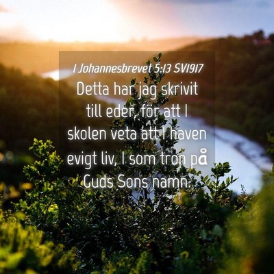Picture 04 - 1 Johannesbrevet 5:13 SV1917 - Detta har jag skrivit till eder, för att I - Bible Verse Picture
