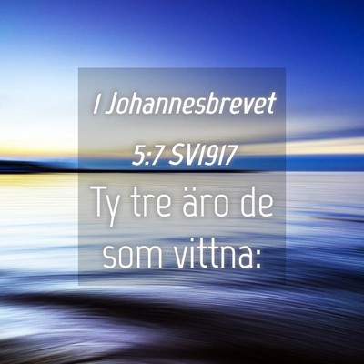 Picture 04 - 1 Johannesbrevet 5:7 SV1917 - Ty tre äro de som - Bible Verse Picture