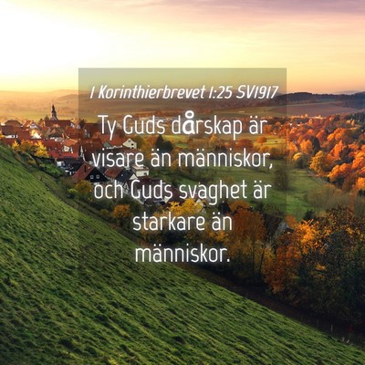Picture 04 - 1 Korinthierbrevet 1:25 SV1917 - Ty Guds dårskap är visare än människor, och - Bible Verse Picture
