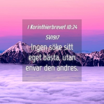 Picture 04 - 1 Korinthierbrevet 10:24 SV1917 - Ingen söke sitt eget bästa, utan envar den - Bible Verse Picture