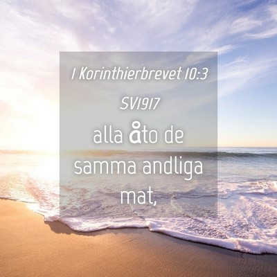 Picture 04 - 1 Korinthierbrevet 10:3 SV1917 - alla åto de samma andliga - Bible Verse Picture