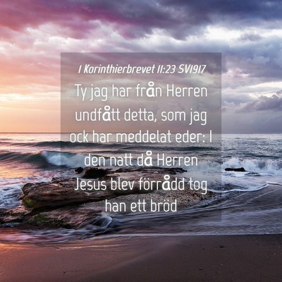 Picture 04 - 1 Korinthierbrevet 11:23 SV1917 - Ty jag har från Herren undfått detta, som jag - Bible Verse Picture
