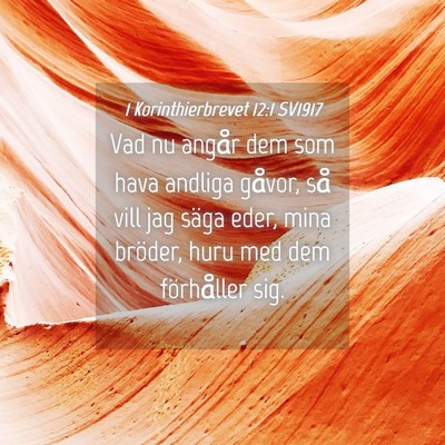Picture 04 - 1 Korinthierbrevet 12:1 SV1917 - Vad nu angår dem som hava andliga gåvor, så - Bible Verse Picture