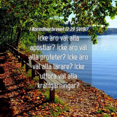 Picture 04 - 1 Korinthierbrevet 12:29 SV1917 - Icke äro väl alla apostlar? Icke äro väl alla - Bible Verse Picture