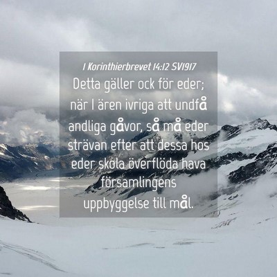 Picture 04 - 1 Korinthierbrevet 14:12 SV1917 - Detta gäller ock för eder; när I ären ivriga - Bible Verse Picture