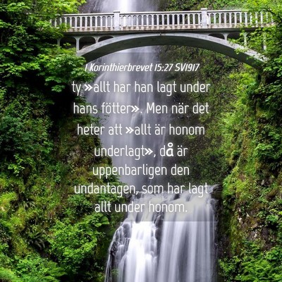 Picture 04 - 1 Korinthierbrevet 15:27 SV1917 - ty »allt har han lagt under hans fötter». Men - Bible Verse Picture