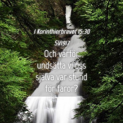 Picture 04 - 1 Korinthierbrevet 15:30 SV1917 - Och varför undsätta vi oss själva var stund - Bible Verse Picture