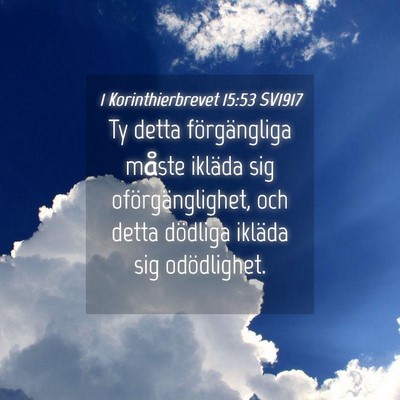 Picture 04 - 1 Korinthierbrevet 15:53 SV1917 - Ty detta förgängliga måste ikläda sig - Bible Verse Picture