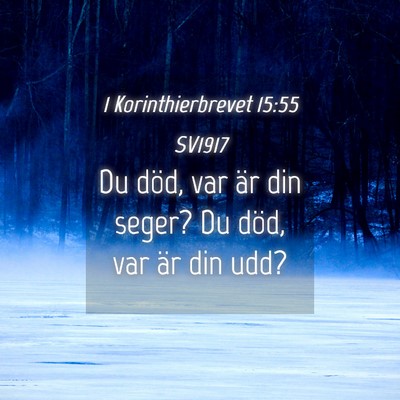 Picture 04 - 1 Korinthierbrevet 15:55 SV1917 - Du död, var är din seger? Du död, var är din - Bible Verse Picture