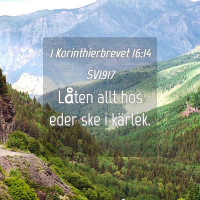 Picture 04 - 1 Korinthierbrevet 16:14 SV1917 - Låten allt hos eder ske i - Bible Verse Picture