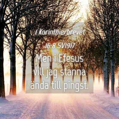 Picture 04 - 1 Korinthierbrevet 16:8 SV1917 - Men i Efesus vill jag stanna ända till - Bible Verse Picture