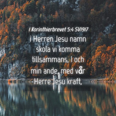 Picture 04 - 1 Korinthierbrevet 5:4 SV1917 - i Herren Jesu namn skola vi komma tillsammans, I - Bible Verse Picture