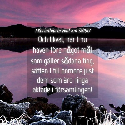 Picture 04 - 1 Korinthierbrevet 6:4 SV1917 - Och likväl, när I nu haven före något mål - Bible Verse Picture