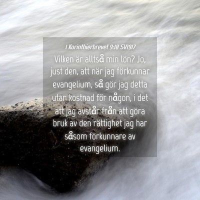 Picture 04 - 1 Korinthierbrevet 9:18 SV1917 - Vilken är alltså min lön? Jo, just den, att - Bible Verse Picture
