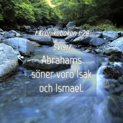 Picture 04 - 1 Krönikeboken 1:28 SV1917 - Abrahams söner voro Isak och - Bible Verse Picture