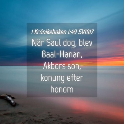 Picture 04 - 1 Krönikeboken 1:49 SV1917 - När Saul dog, blev Baal-Hanan, Akbors son, - Bible Verse Picture