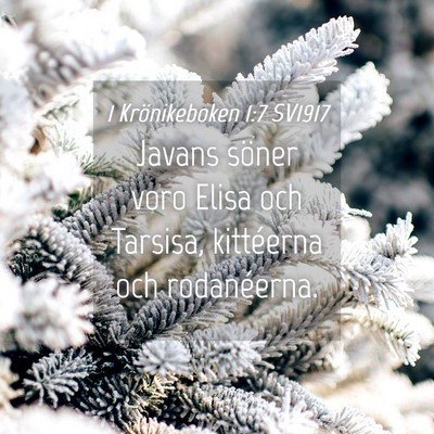 Picture 04 - 1 Krönikeboken 1:7 SV1917 - Javans söner voro Elisa och Tarsisa, kittéerna - Bible Verse Picture