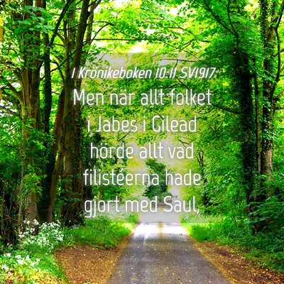 Picture 04 - 1 Krönikeboken 10:11 SV1917 - Men när allt folket i Jabes i Gilead hörde allt - Bible Verse Picture