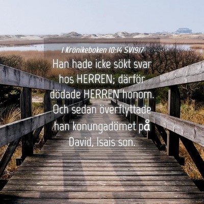Picture 04 - 1 Krönikeboken 10:14 SV1917 - Han hade icke sökt svar hos HERREN; därför - Bible Verse Picture